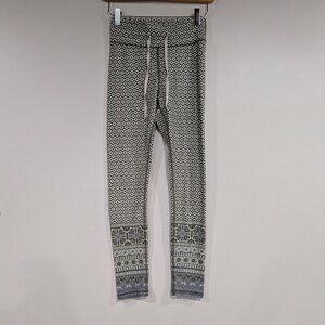 Sarah's Day x White Fox Active Patterned Leggings Olive Green White Size XS